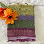 Multi Colour Kalamkari Printed Dola Crepe Saree