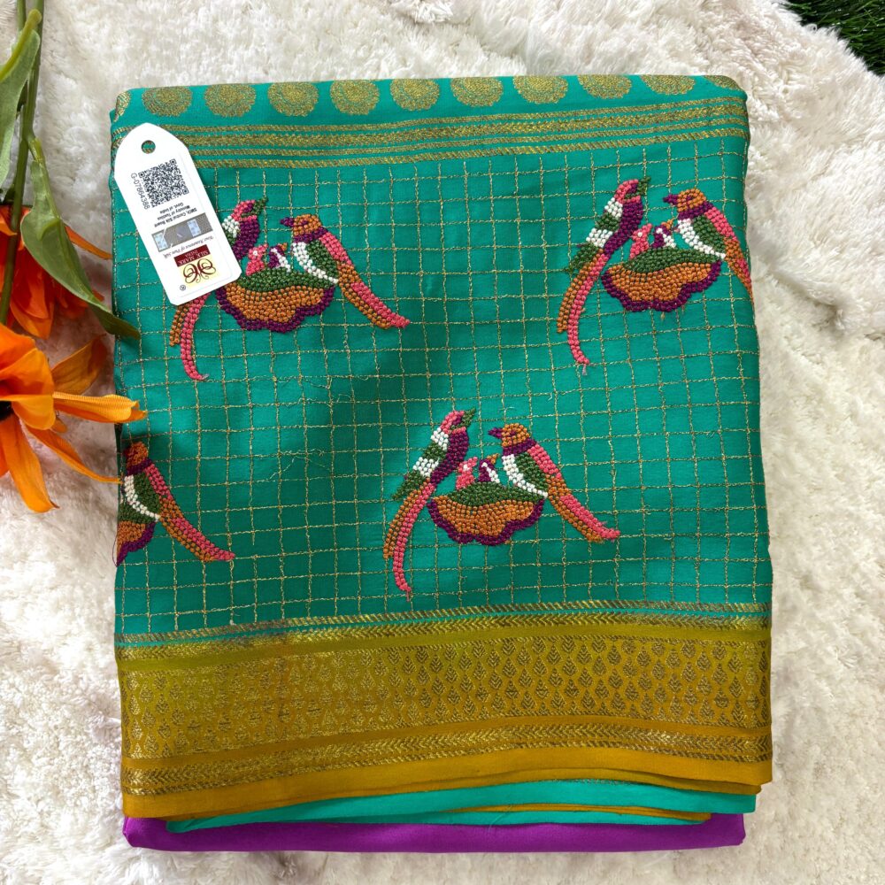 Pure Crepe Mysore Silk Saree