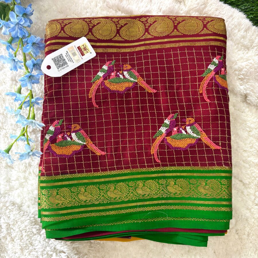 Pure Crepe Mysore Silk Saree