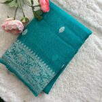 Pure Benars Handloom Khaddi Chiffon Silk With Gold Zari Weaving