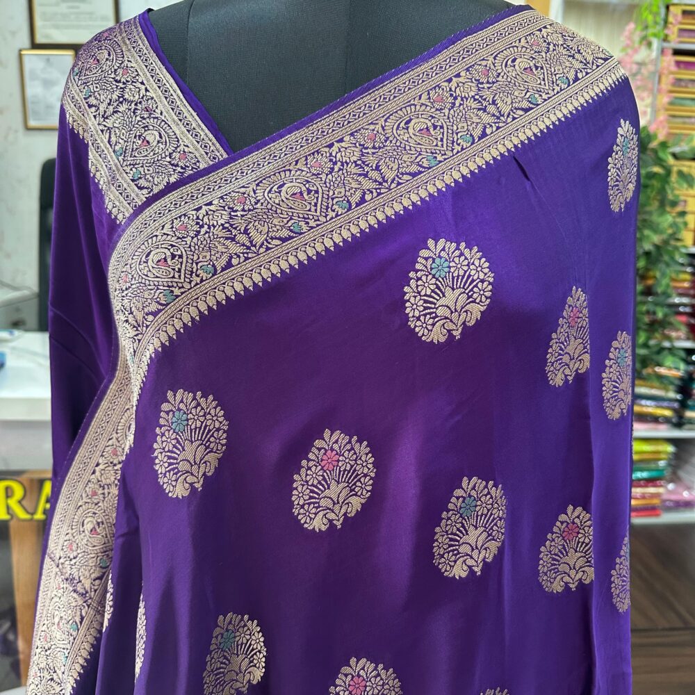 Banarasi Satin Silk Saree with Rich Meena Butta