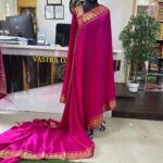 Mysore Silk Sarees Pink Colour Mango Border