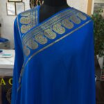 Mysore Silk Sarees Blue Colour Mango Border