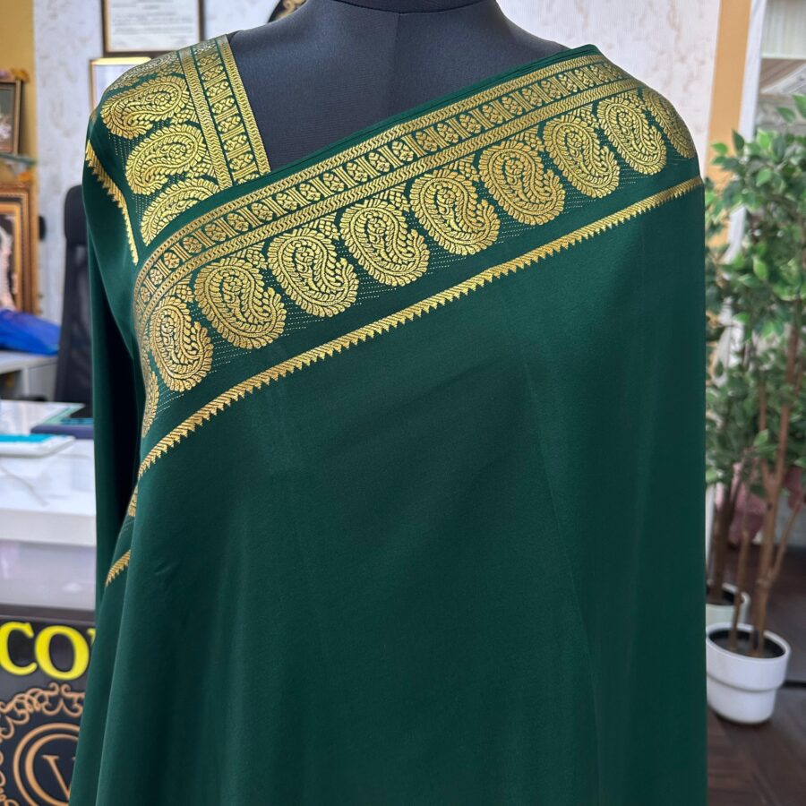 Mysore Silk Sarees Royal Blue Mango Border