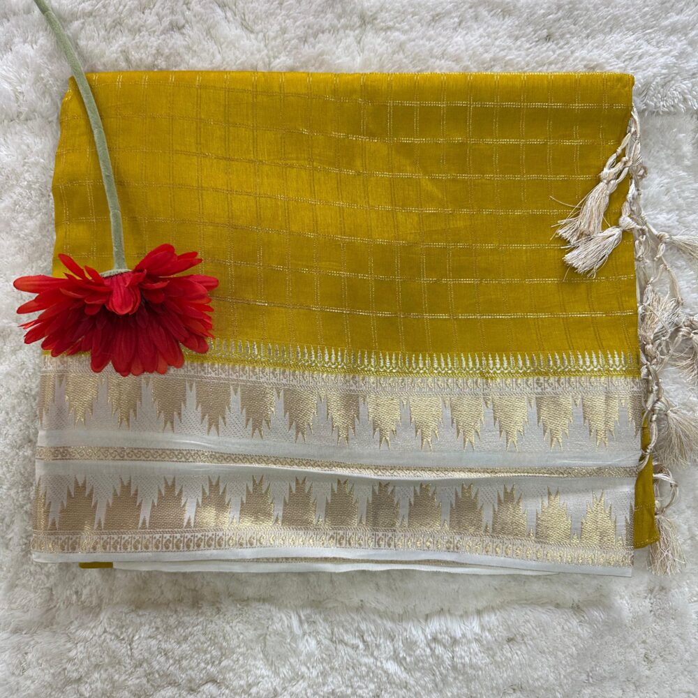 Benaras Tussur Silk MustradWith Cream Border