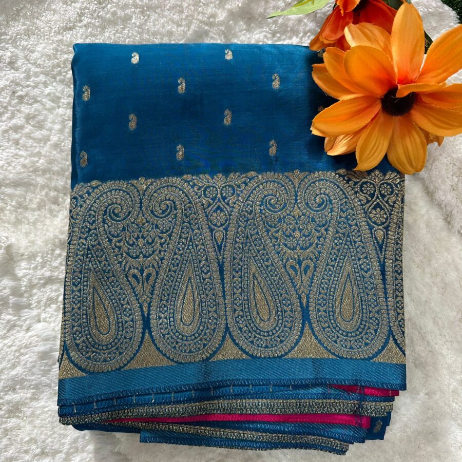 Semi Benars Chinnon Crepe Saree