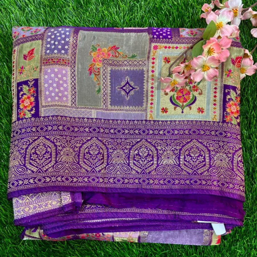 Pashmina Satin Crepe Saree